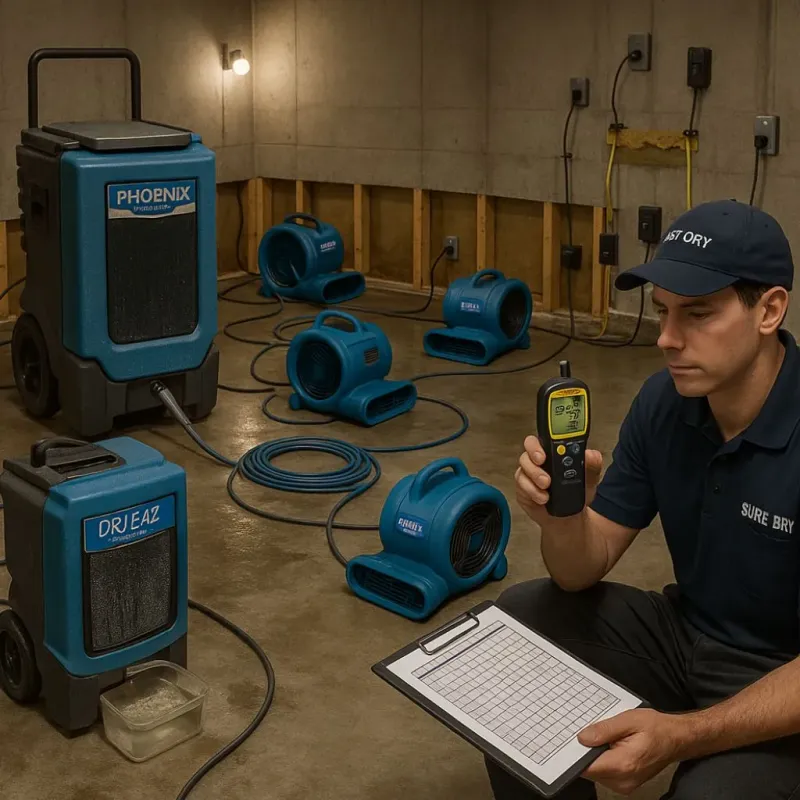Structural Drying and Dehumidification process in Ridgefield Park, NJ